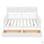 Lit de jour double, support en lattes de bois avec tablette de chevet et deux tiroirs-263731794