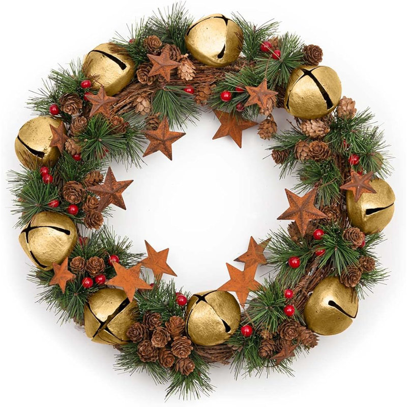 Faux PVC 15.74cm Christmas Wreath, Gold