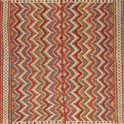 Tapis en laine brun / orange