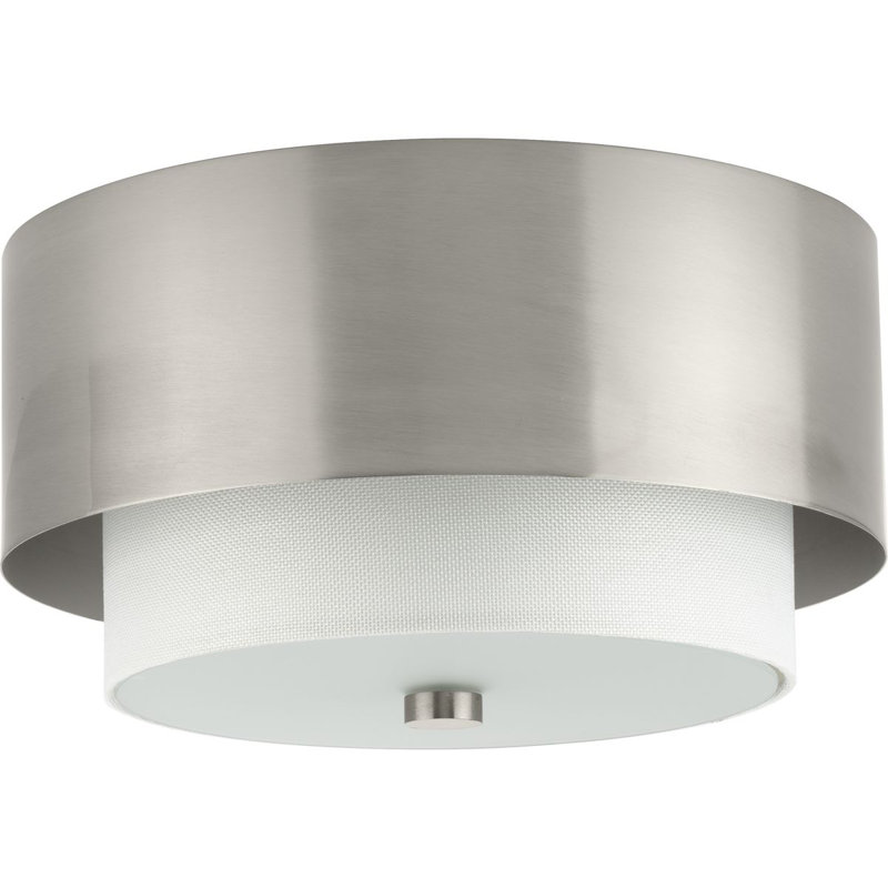 Plafonnier encastré en tissu Eutaw, Nickel brossé
