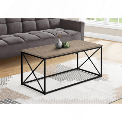 Table basse décorative de salon rectangulaire rectangulaire en métal brun foncé 40 po x 1 po