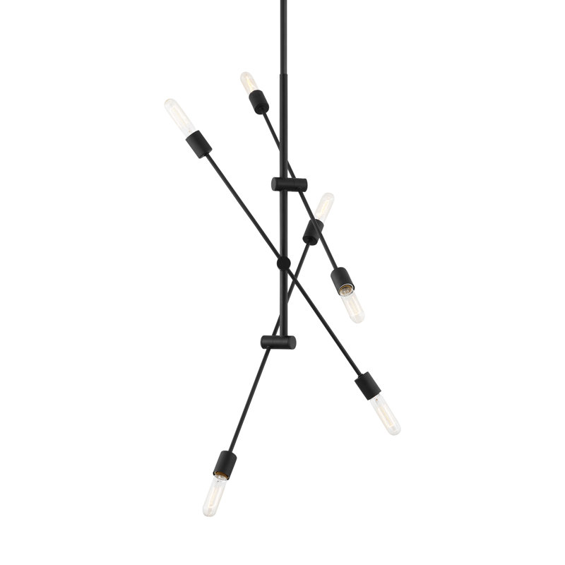 Leto 6-Light Chandelier, Midnight Black, 46" H x 40" W x 40" D