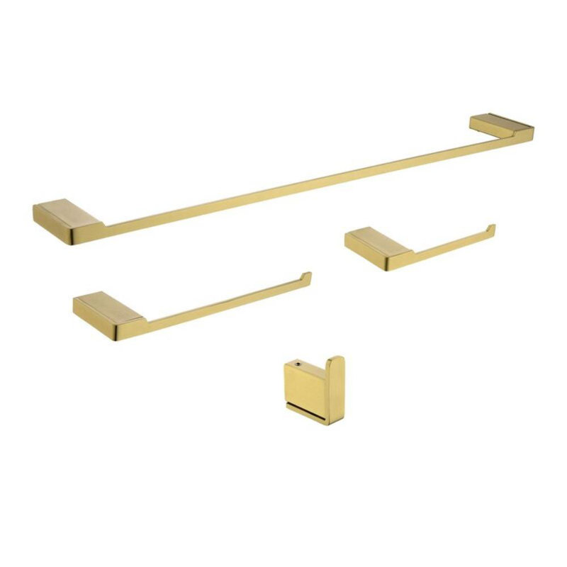 4 - Piece Bathroom Hardware Set, Brushed Gold