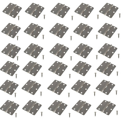 findmall 50 sets of brushed nickel interior door hinges, 3.5*3.5 inches, 2.2mm thick, 1/5 inch