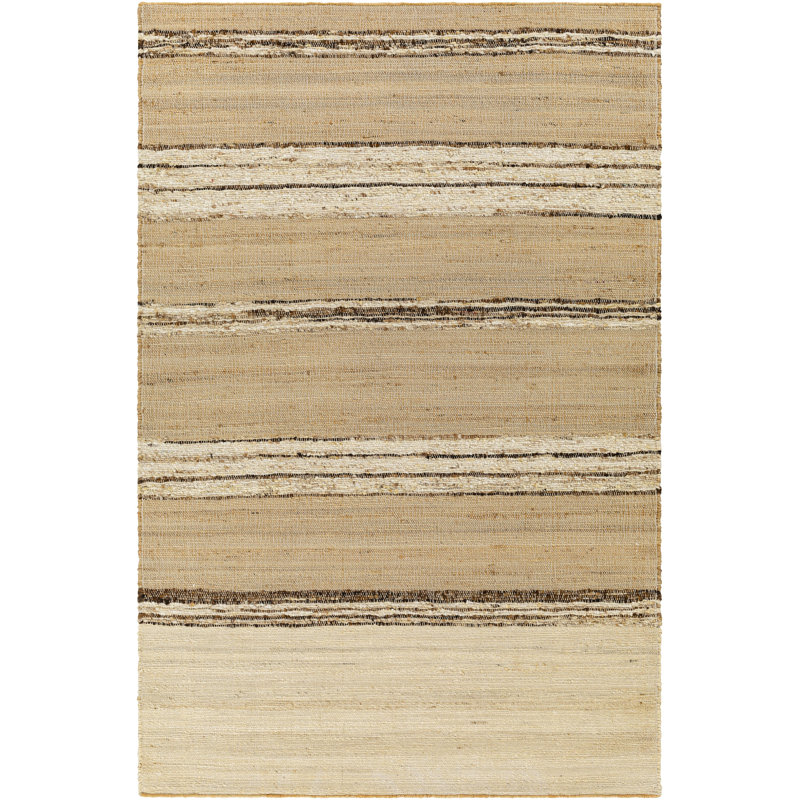 Culbert Striped Handmade Flatweave Jute/Wool Area Rug in Light Gray, Rectangle 5' x 7'6"