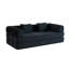 Canapé-lit convertible 77,9 po avec coussin cylindrique - 4-en-1 - Velours côtelé noir-2024686452