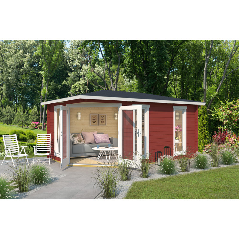Lasita Edinburgh Premium Corner Log Cabin With Double Glazing (40mm), Edinburgh 2 Carbongrau