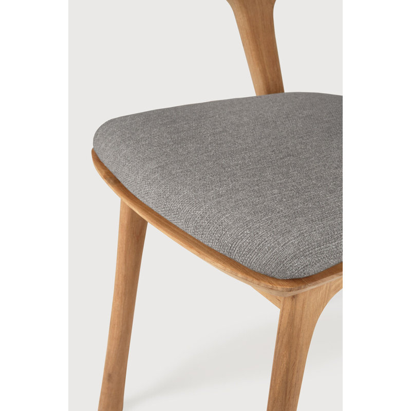Bok Outdoor Dining Side Chair, Teak  Frame/Mocha Cushion