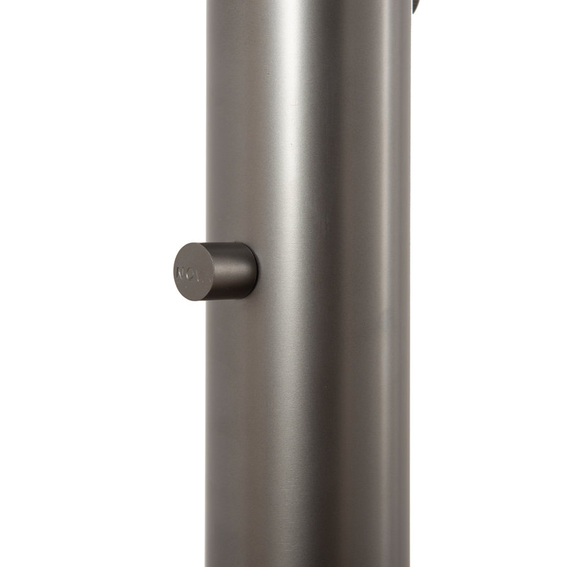 Interlinks Mid-Century Modern Arc Floor Lamp, 87" Tall, Gunmetal Finish, Gray Ombre Shade, Marble Base, Dimmable Lighting