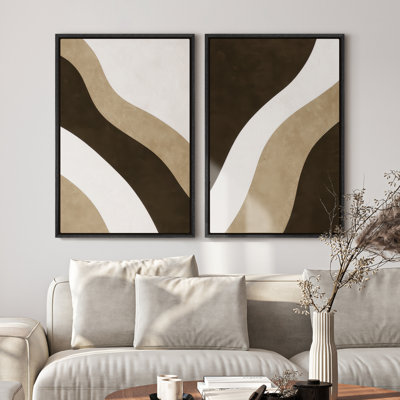 Framed Canvas Wall Art - Vintage Abstract Wall Prints for Bedroom