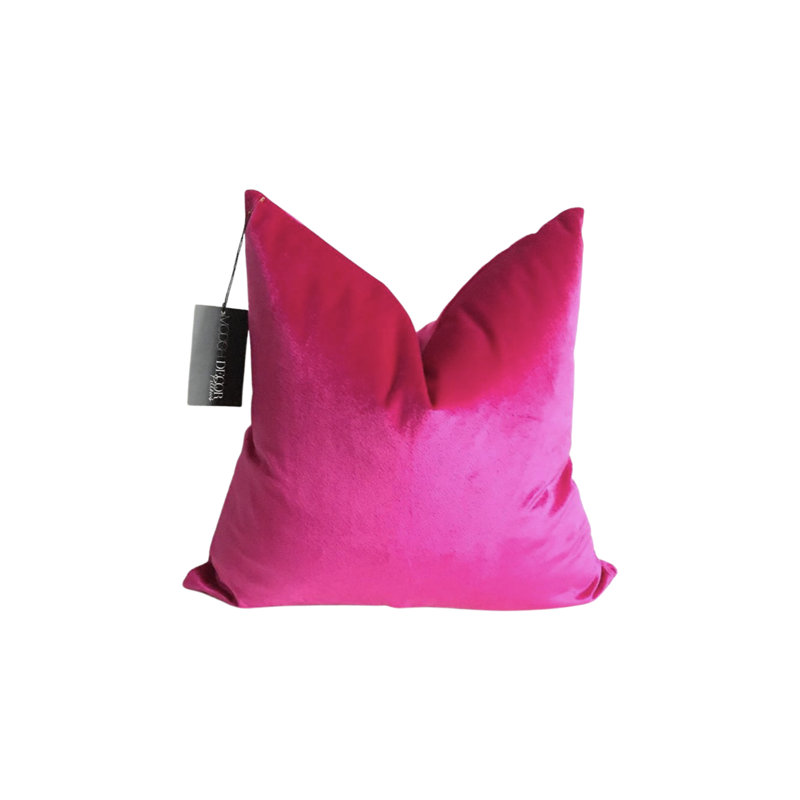 Velvet Pillow Cover, 24" x 24", Magenta