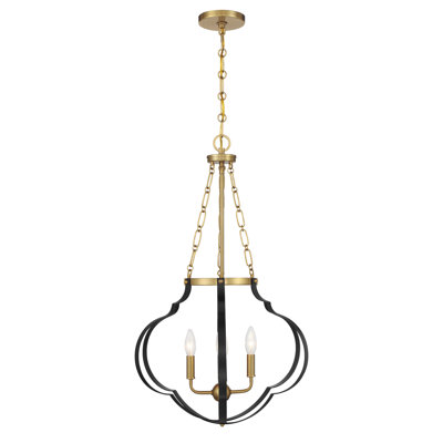 Mercer 4-Light Pendant in Brass/Black