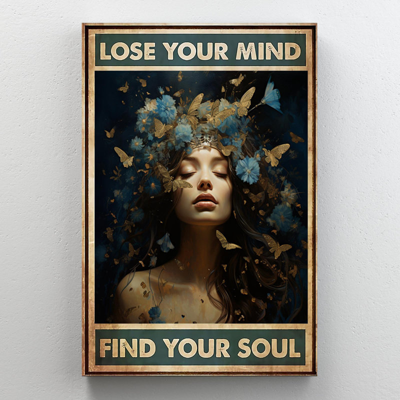 "Blue Flowers Lose Your Mind" - 1 pièce, "Blue Flowers Lose Your Mind" sur toile, H 36 po x l 24 po x P 1,25 po