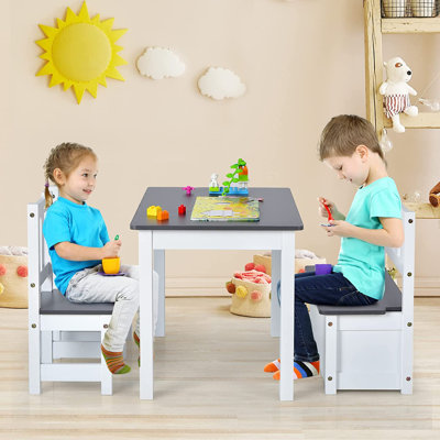 Dunstable Kids 4 Piece Rectangular Play Or Activity Table and Chair Set