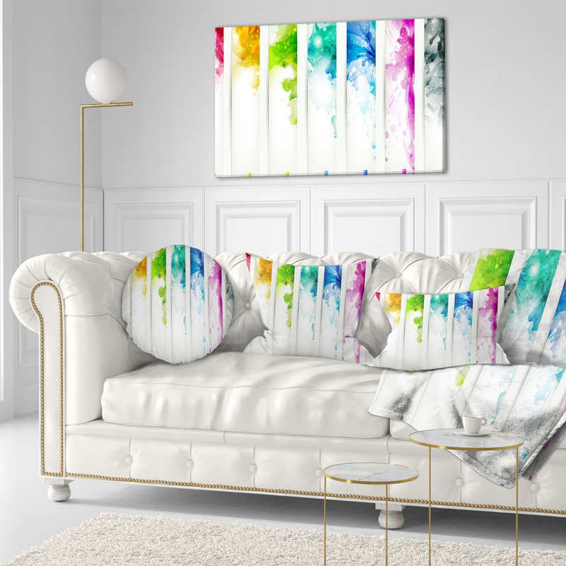 Têtes colorées avec des taches - coussin imprimé abstrait