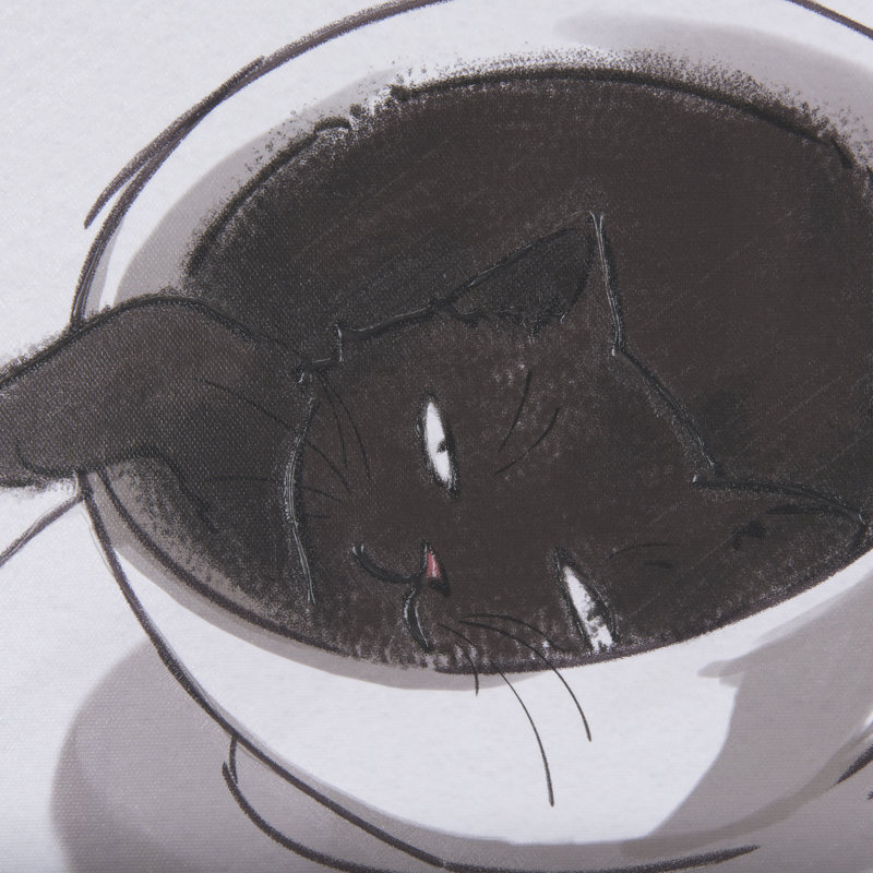 «Coffee Cat III a», toile texturée embellie à la main, Coffee Cat I