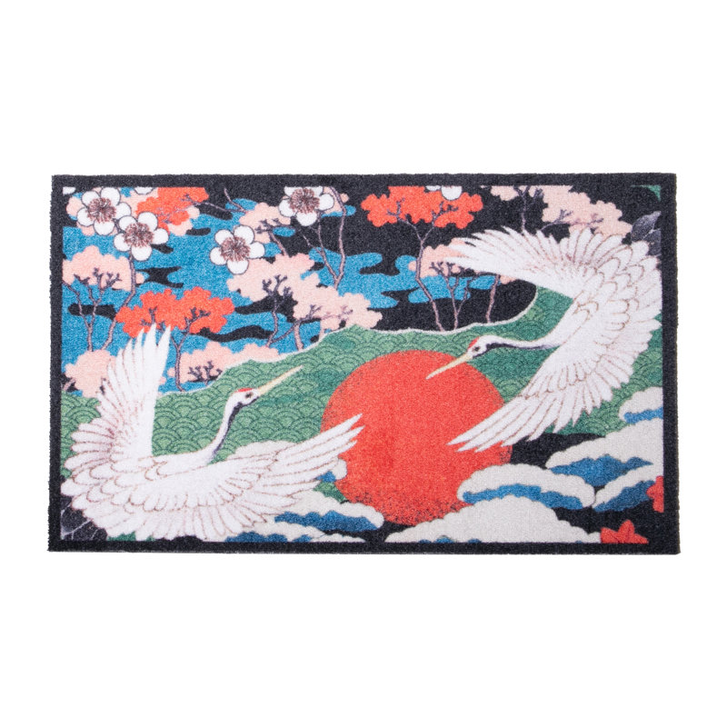 Non-Slip Floral Doormat, 80x50cm