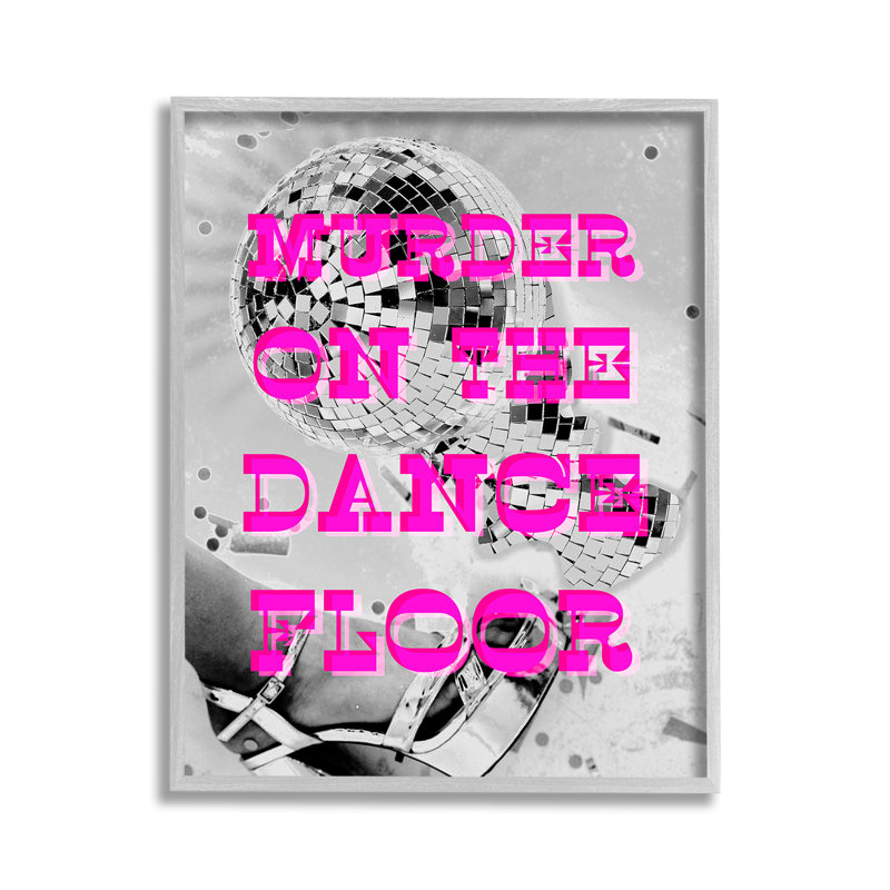 DanceFloorPhraseGicleeArtbyLil'Rue, Farmhouse Gray Framed Giclee, 14" H x 11" W