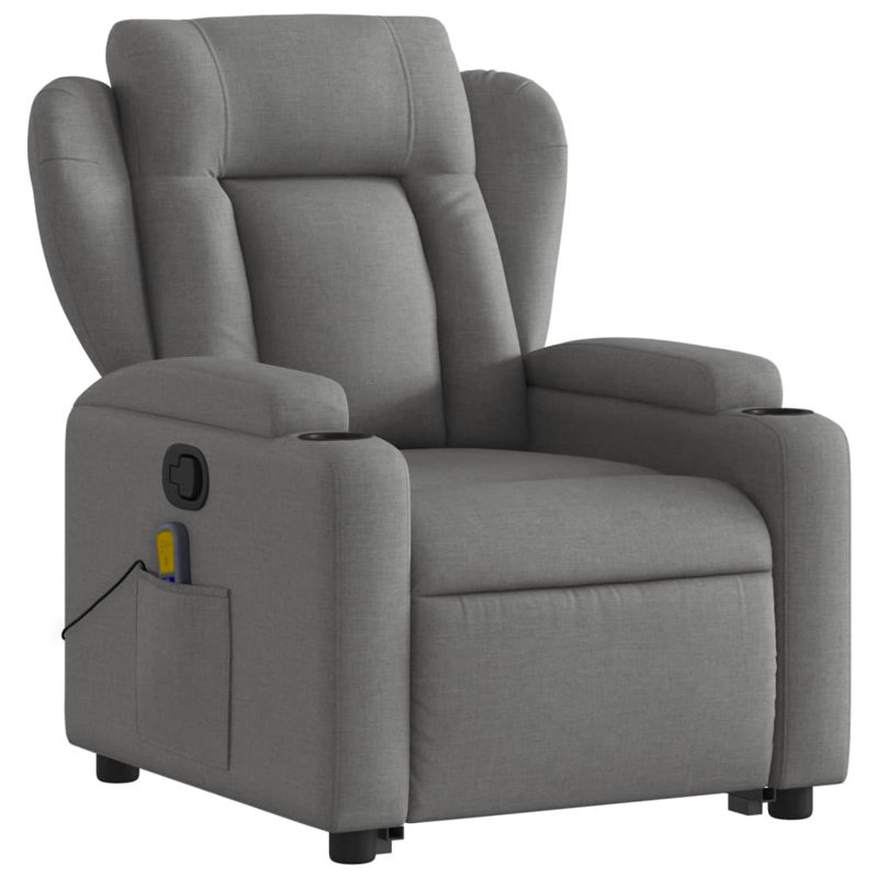Upholstered Massage Chair, Dark Gray Polyester