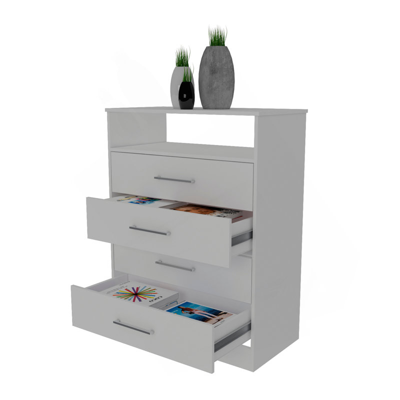 Commode Atlanta, chambre à coucher, blanc, Blanc