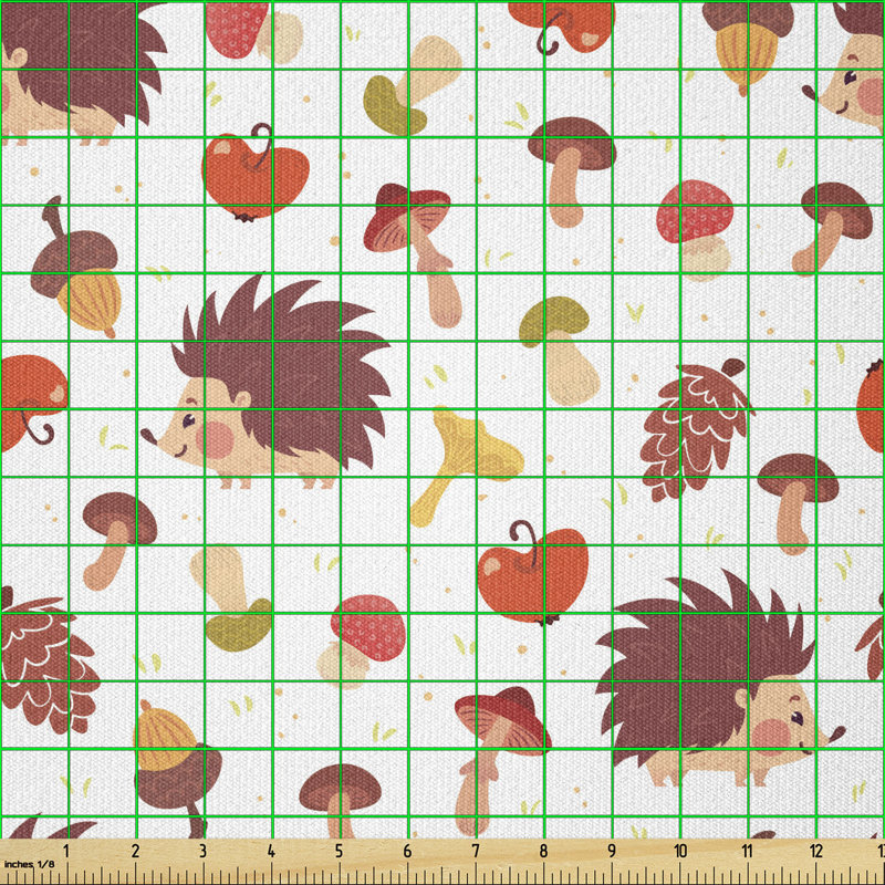 Dewann Hedgehogs Acorns and Apples Multi-Purpose Fabric