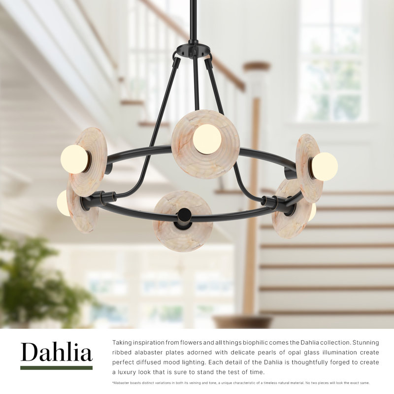 Dahlia 28-in Urban Bronze dimmable LED Chandelier, Oil Rubbed Bronze
