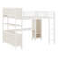 Lit mezzanine en métal avec garde-robe, bureau en L, cubes de rangement et tablettes-419279672