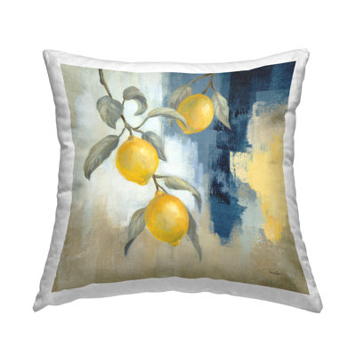Lemons From South Decorative Printed Throw Pillow Design by Silvia Vassileva