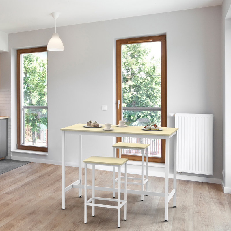 Loughborough 2 - Person Four Leg Dining Set, Yellow, White, White/Yellow
