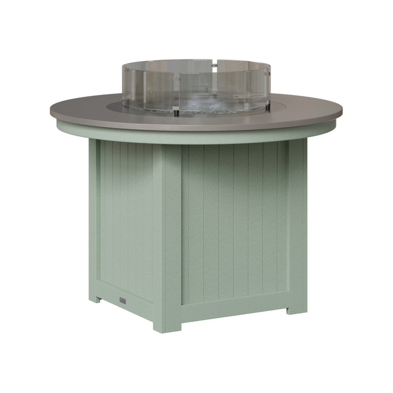 Foyer de table rond Berlin Donoma, H 37 po x l 44 po x P 44 po, Acier inoxydable martelé avec base écume de mer