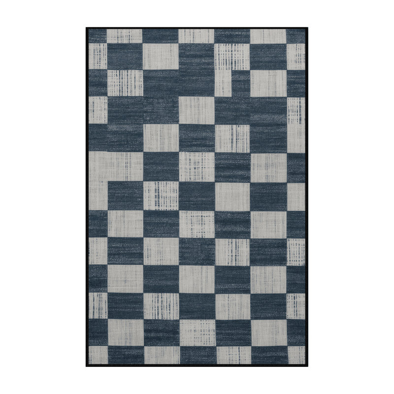 Tapis gris à carreaux lavable à la machine, Tapis de couloir 2 pi x 4 pi