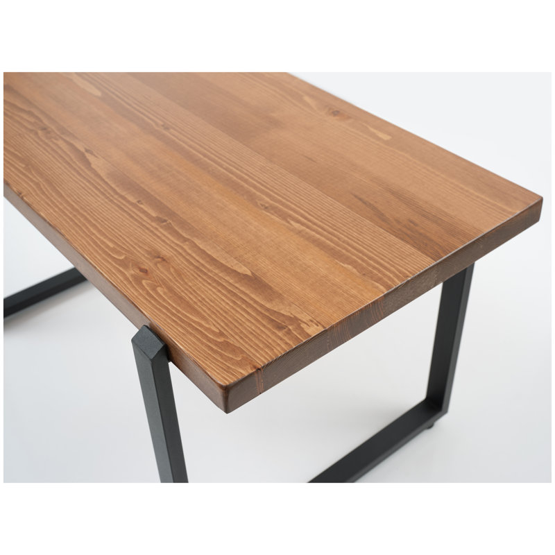 Table basse rustique en bois massif à bord naturel de 99 cm (39 pouces) pour salon, Furnish Home Store Paris