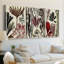 Corail et algues - Montage sur toile tendue sur mesure - 3 pièces