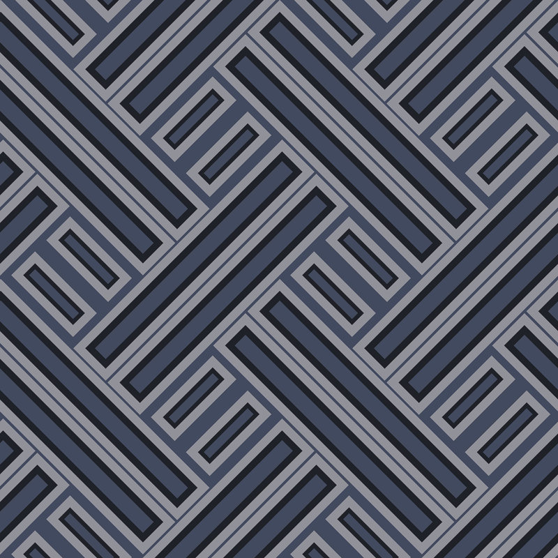 Geometrix 10m x 52.8cm Satin Wallpaper Roll, Blue