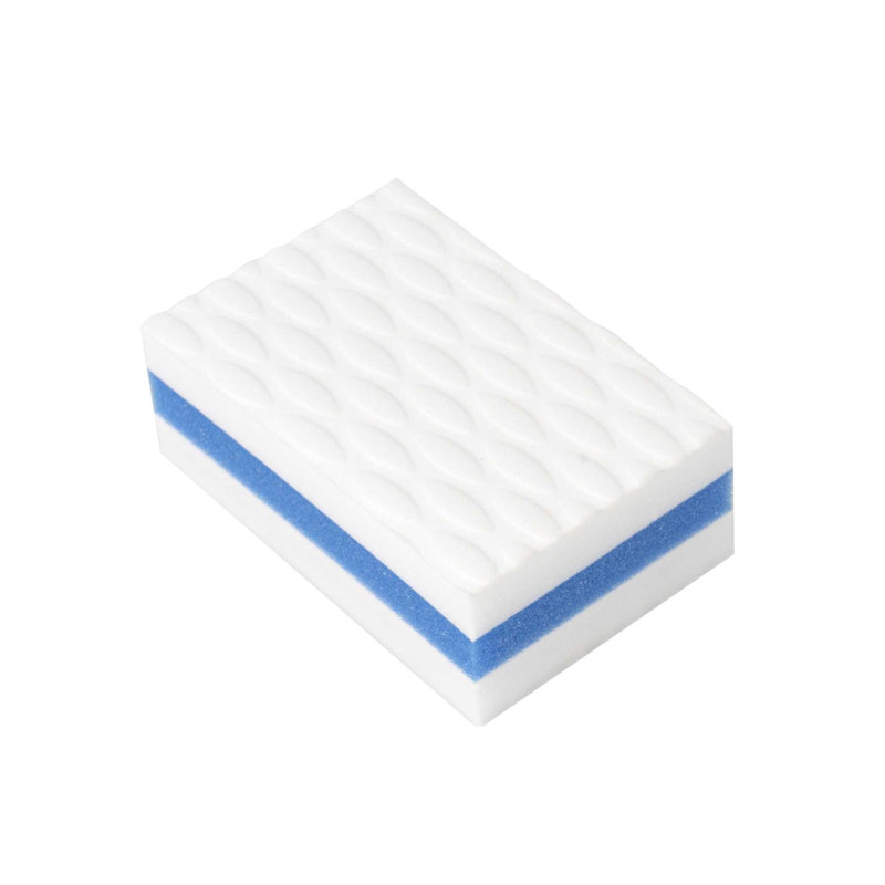 Éponge de nettoyage pour restaurant 1 quantité 4,33 x 2,76 x 1,57 pouces Mélamine durable éponge de nettoyage détachant rectangulaire multi-surface anti-rayures blanc + bleu