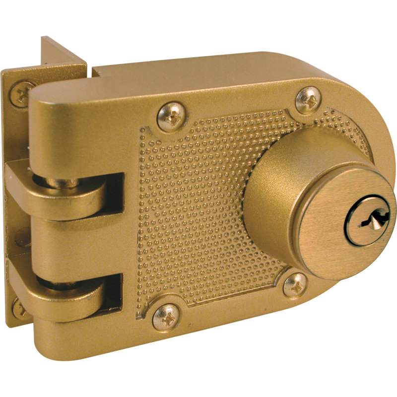 Diecast, Double Cylinder, Keyed Jimmy-Resistant Deadlock, For Doors 1-3/8 to 2-3/8 Inch Thick, Brass Finish (Single Pack)
