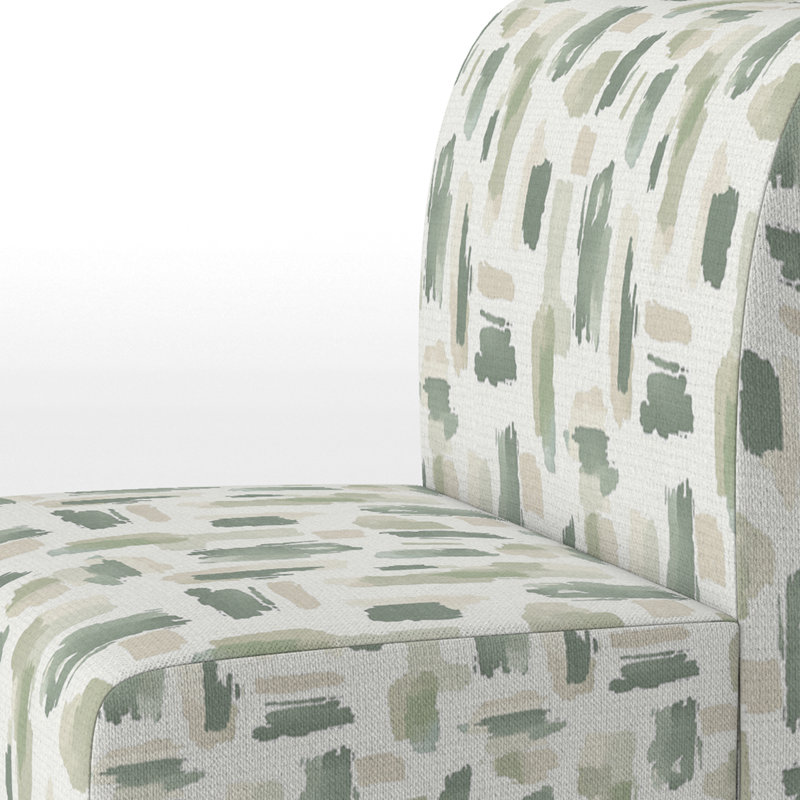 Fauteuil de chambre abstrait rembourré - Fauteuil de chambre beige sauge crème, Pantoufle sans accoudoirs