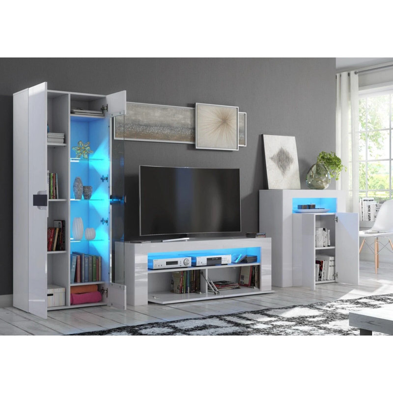 Milano Unfinished Entertainment Centre for TVs up to 55", White/Blue