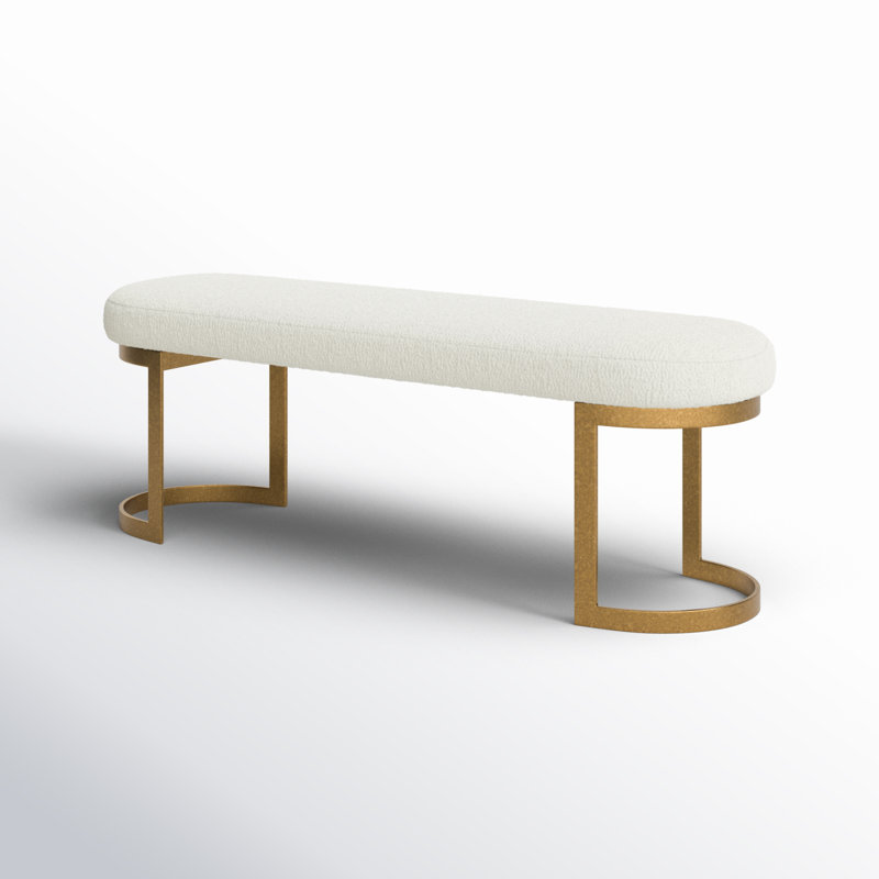 April Upholstered Bench, Gold