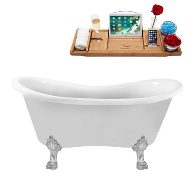 62.2'' x 30.7'' Soaking Acrylic Bathtub