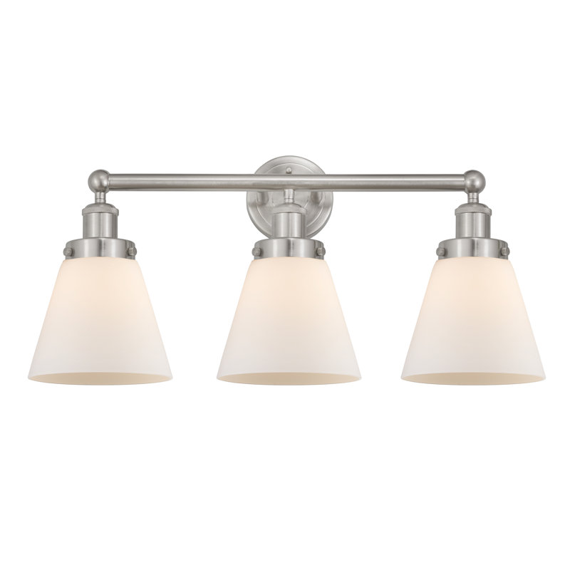 Annamary 3 - Light Dimmable Vanity Light, Matte White, Brushed Satin Nickel