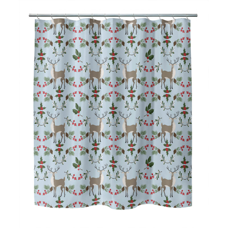 Rideau de douche Botanical Deer, Bleu