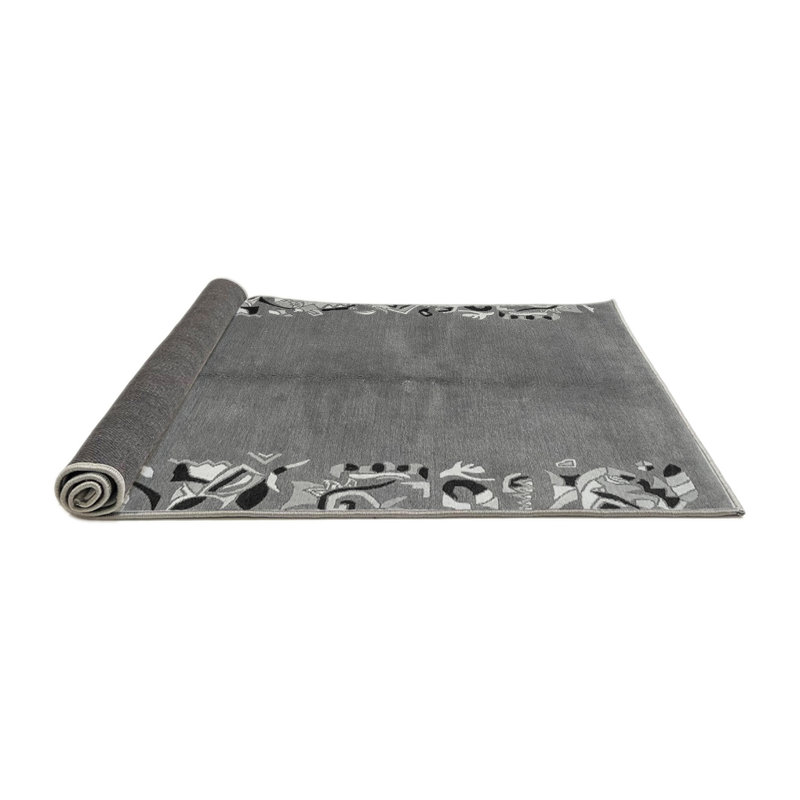 Tapis carré gris tissé à la machine Aru