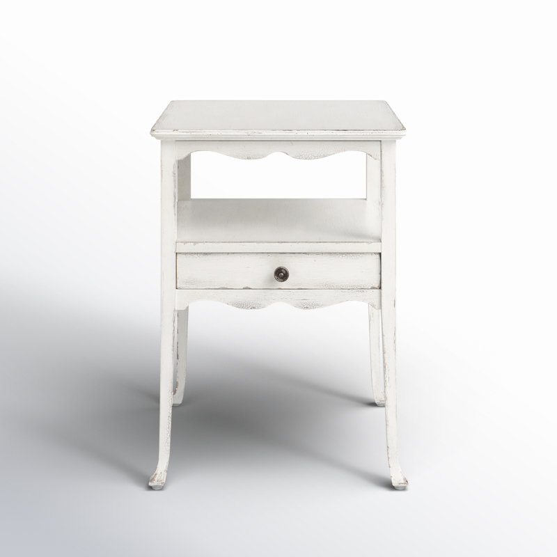 End Table With Storage, Magnolia White
