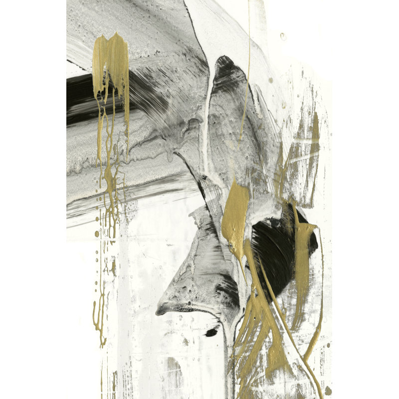 Drip I - Painting, 76 cm H x 51 cm W, Black Floater Framed