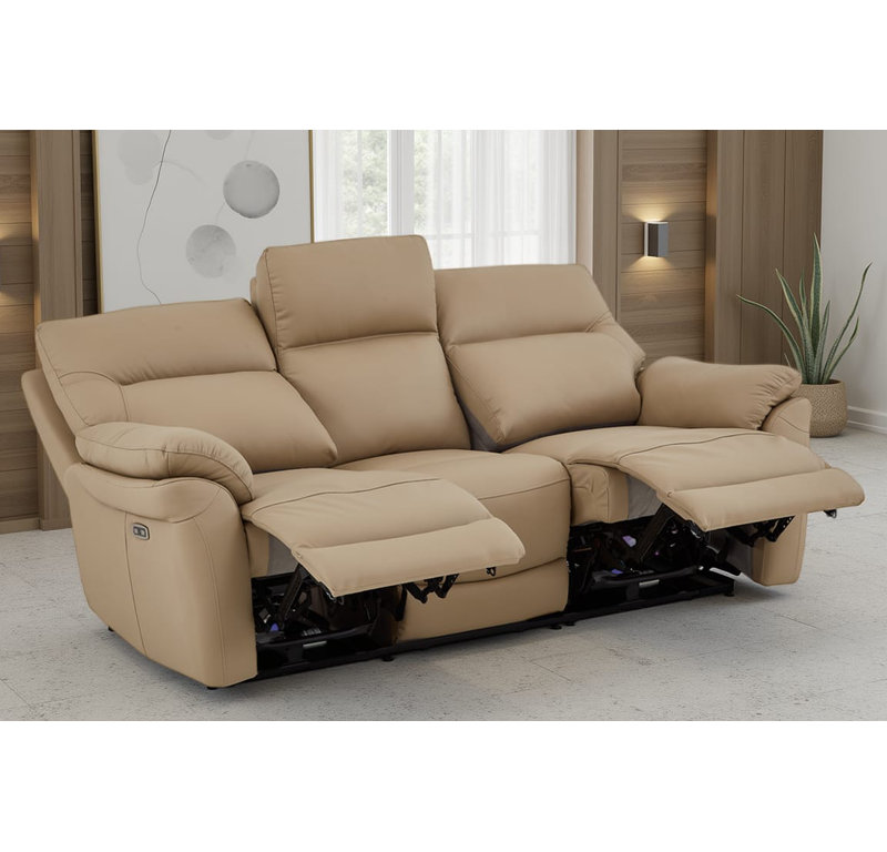 Huckins 3 Seater Electric Reclining Sofa, Cream, 3