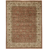 Hand Knotted Wool Area Rug in Red And Ivory