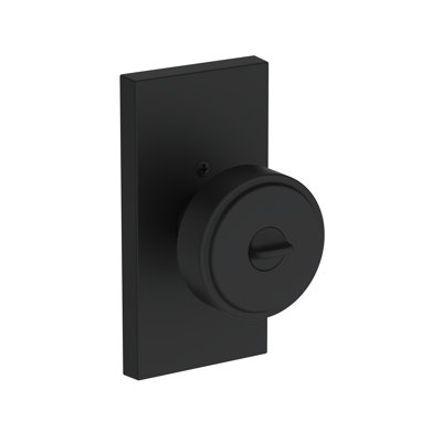 Vashon Keyed Entry Knob with Contemporary 5in Rose in Lifetime (PVD) Satin Brass
