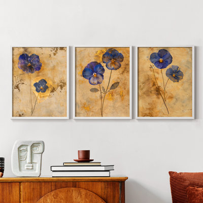 Étude florale, série III, ensemble de 3 estampes numériques, prêt à accrocher