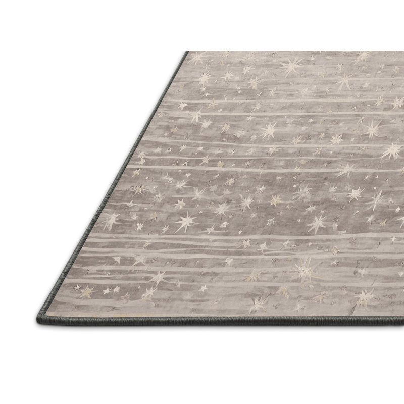 Tapis gris soyeux et moelleux, Rectangle 5 pi x 7 pi